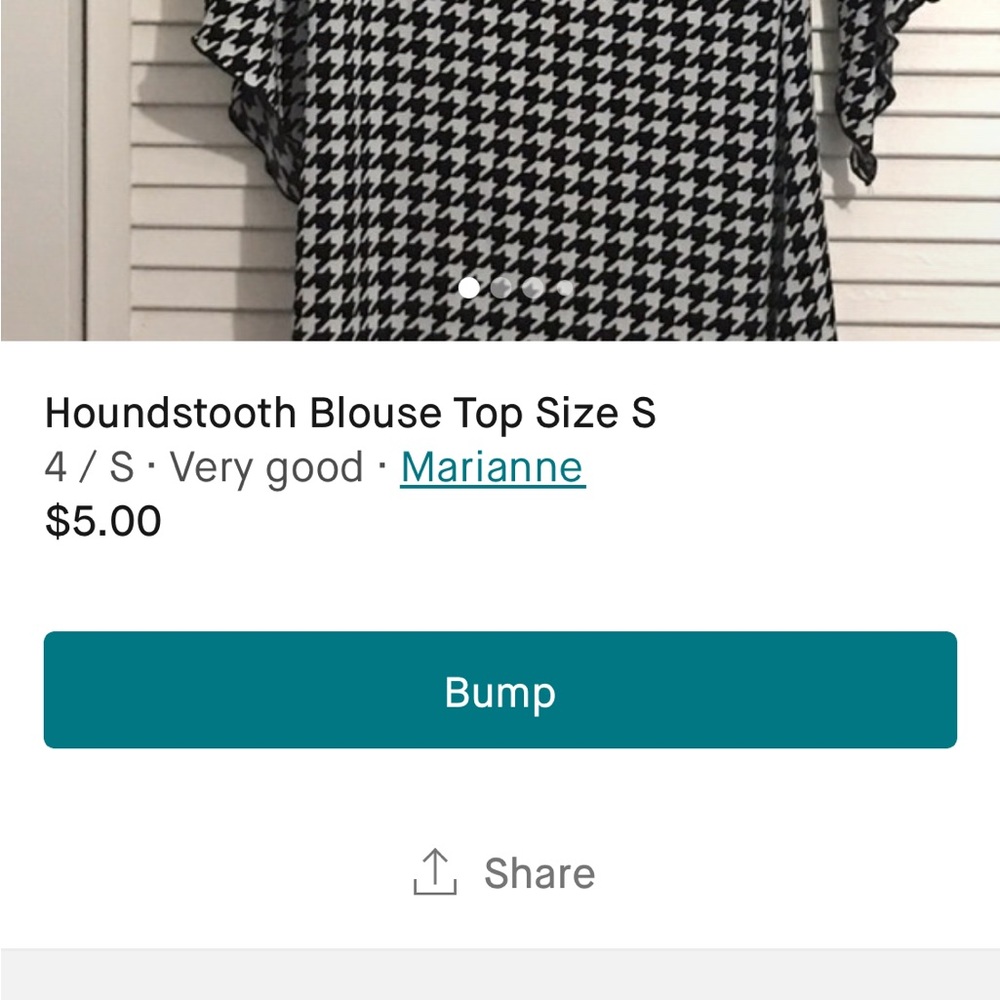 Houndstooth Blouse With Belt Loop Size S - image 4